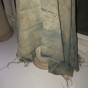 Denim colored mud cloth linen